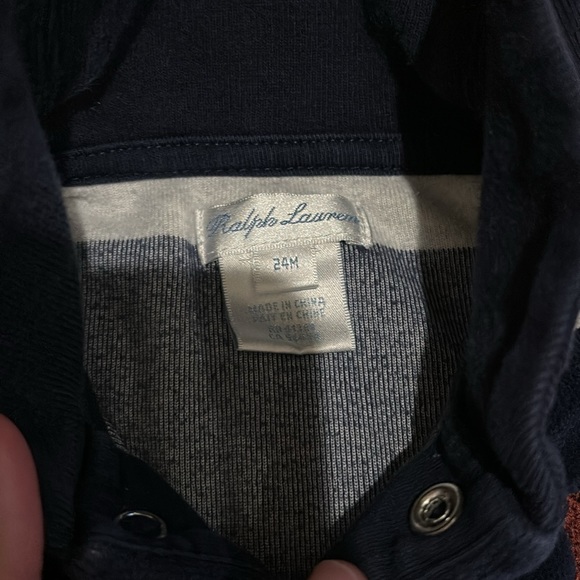 Ralph Lauren little boy, size 24 month, gray and navy sweater - Picture 3 of 6